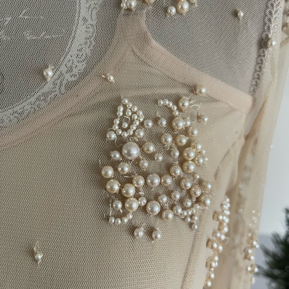 Free People Nude Pearl Embellished Bodysuit - Picture 4 of 6